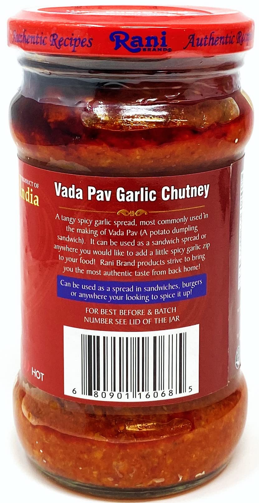 Rani Vada Pav Garlic Chutney 10.5Oz (300G) Glass Jar, Ready To Eat ~ Vegan | Gluten Free | Non-Gmo | Indian Origin