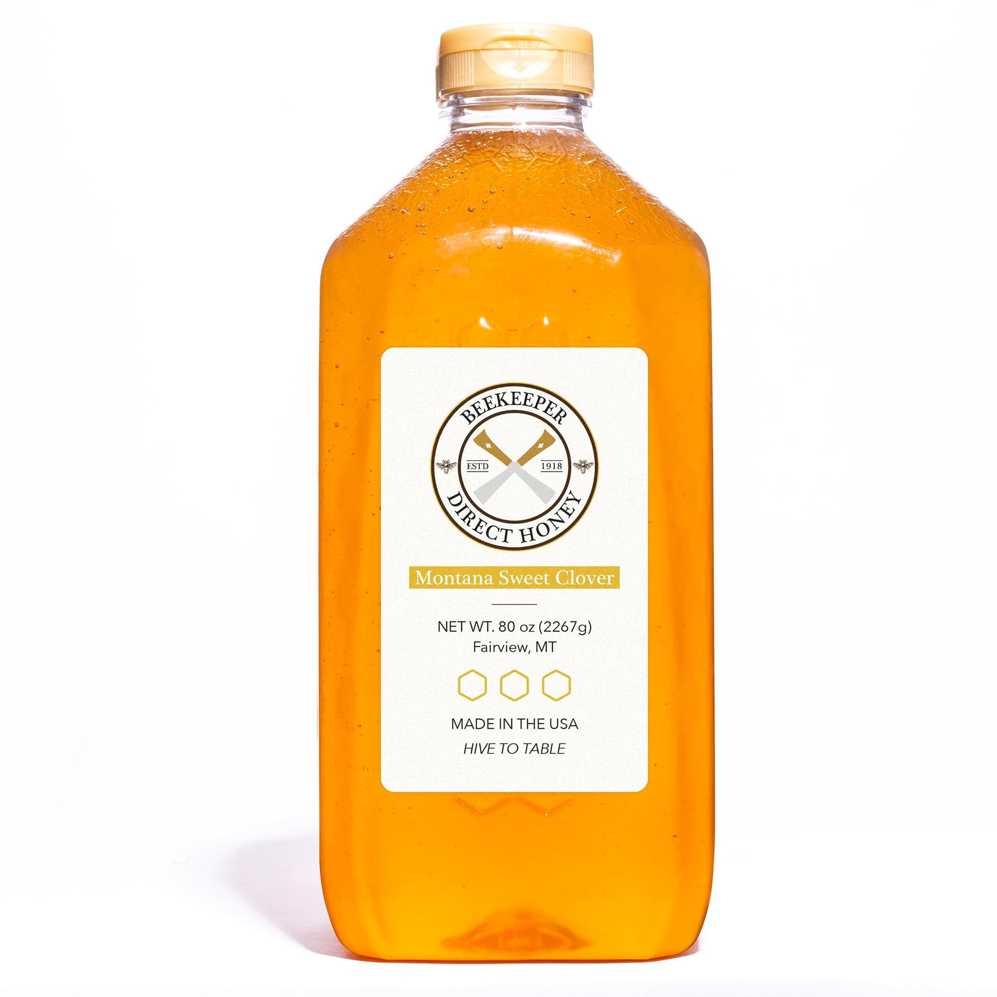 Beekeeper Direct Raw Unfiltered Honey - All Natural Non-GMO Clover Honey - 5lbs Squeeze Bottle