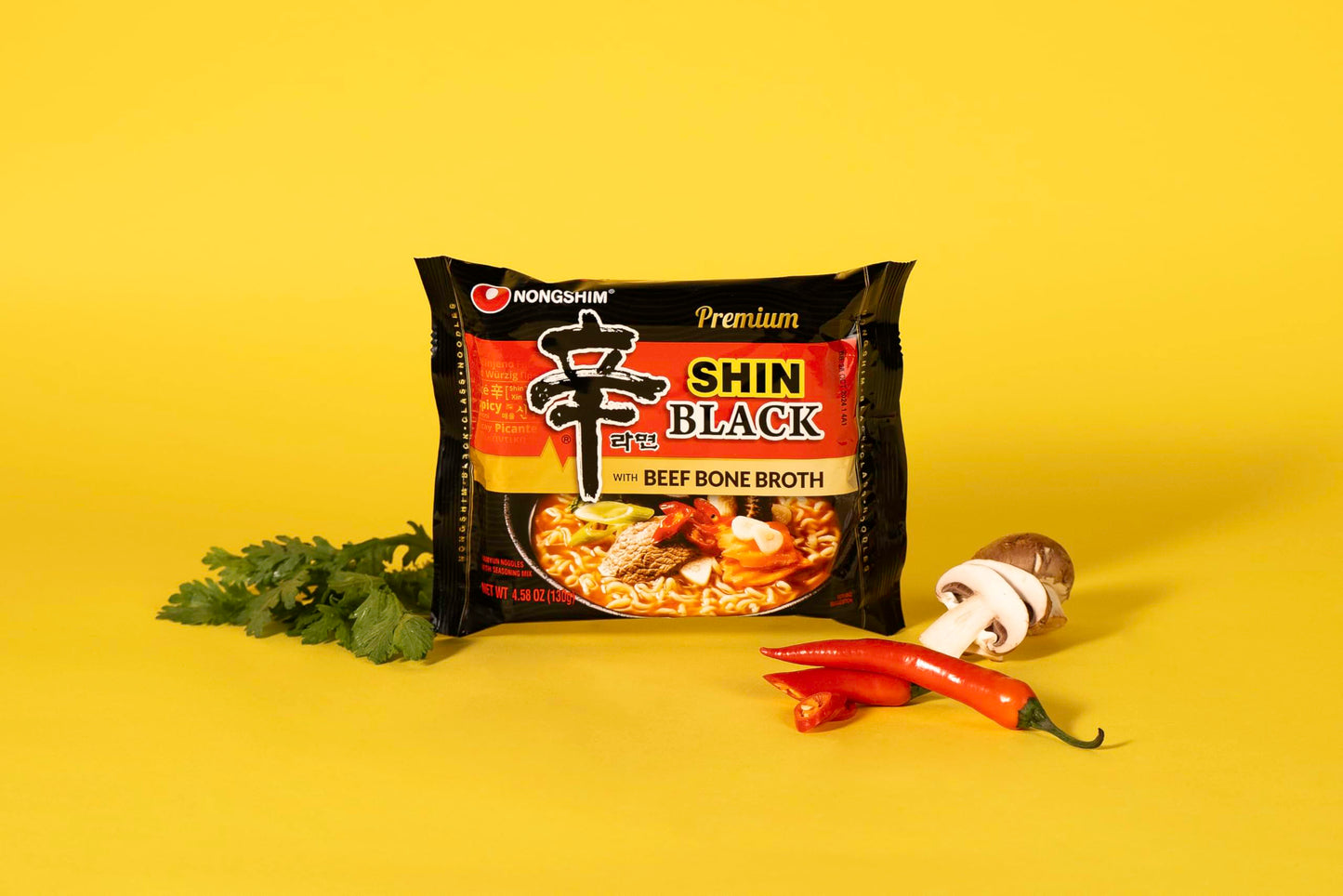 Nongshim Ramen Noodles  Gourmet Instant Ramen  enhanced Microwavable Noodle Soup  Shin Black  4.58 Ounce (Pack of 16) - Packaging Graphic May Vary