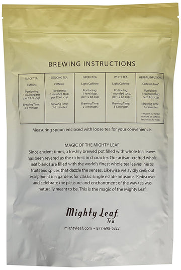 Mighty Leaf Organic Earl Grey Tea, 1 lb Loose Leaf Bag, Rich and Aromatic Black Tea with Bergamot