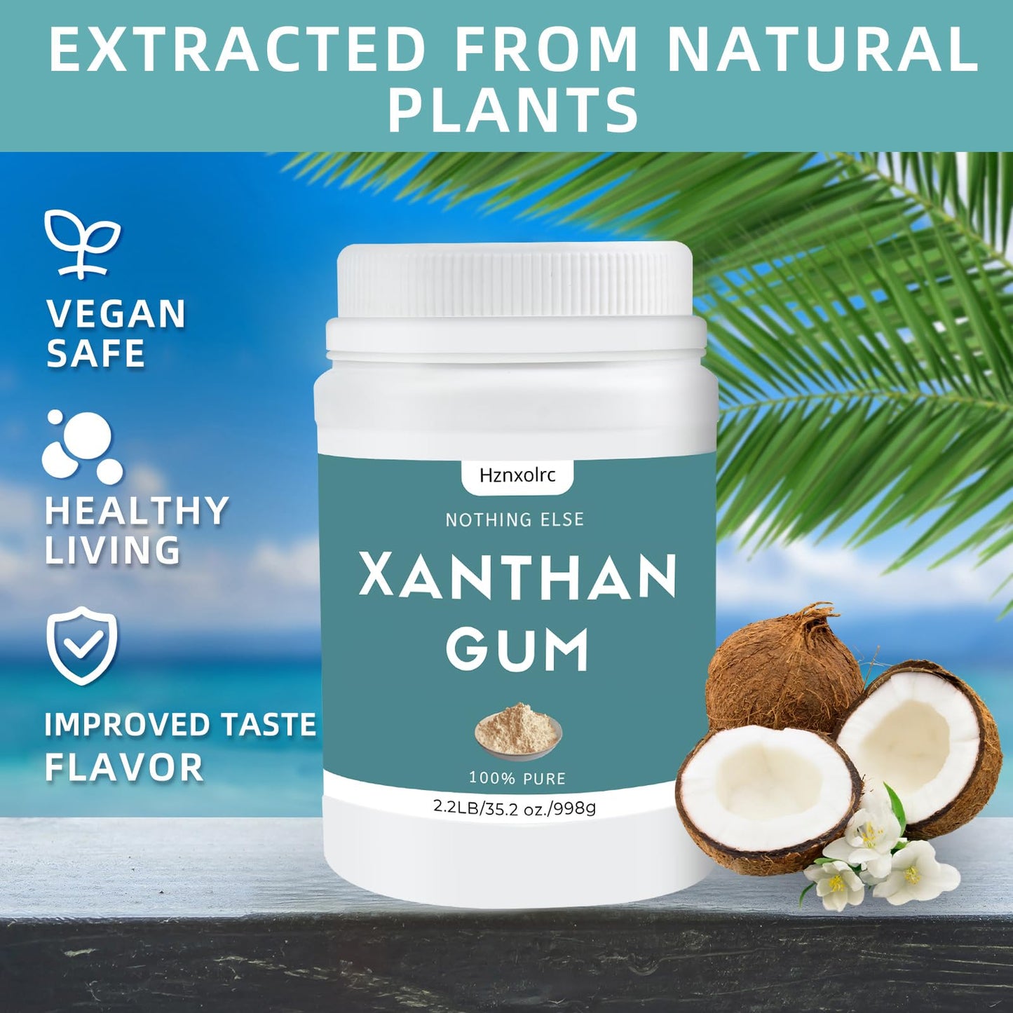 Hznxolrc Xanthan Gum Powder, Gluten Free Thickener, 35.2 oz, Model TS0417-A700ML-M1270
