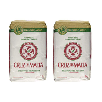 CRUZ DE MALTA Yerba Mate 2 Pack - 4.4lbs (2 Kilos) - Green, 2.2 Pound Size