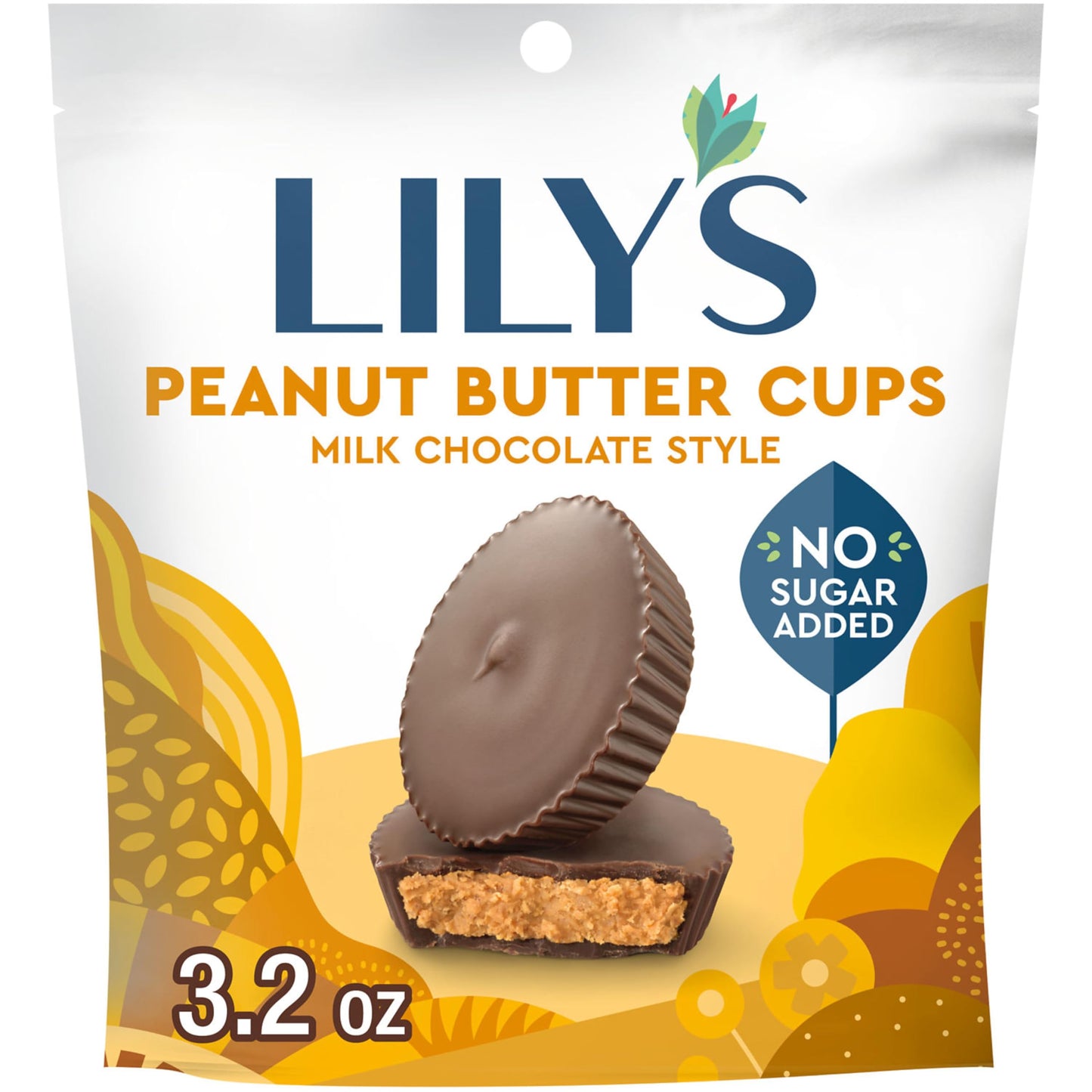 Lilys Sweets Milk Chocolate Style Peanut Butter Cups 3.2 Ounce Pouch