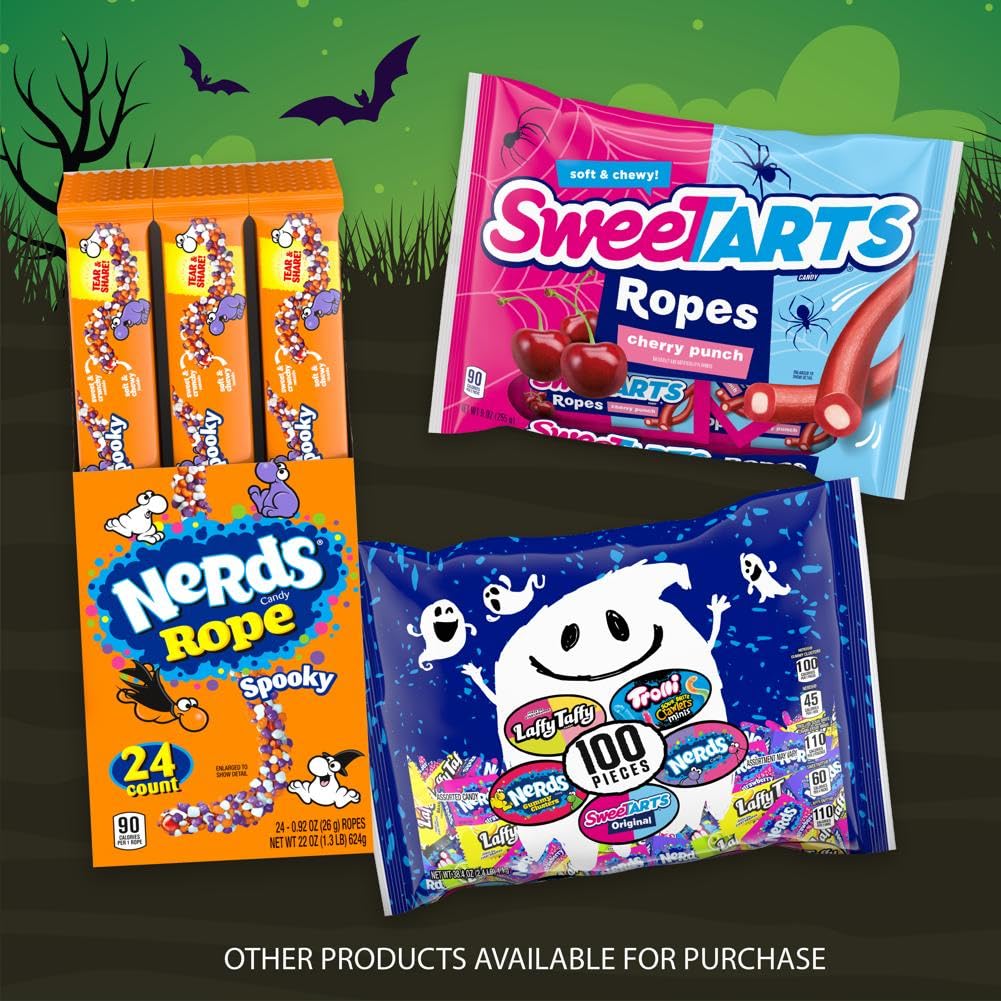 SweeTarts Ropes Candy, Halloween Trick or Treat Packs, 9oz Bag