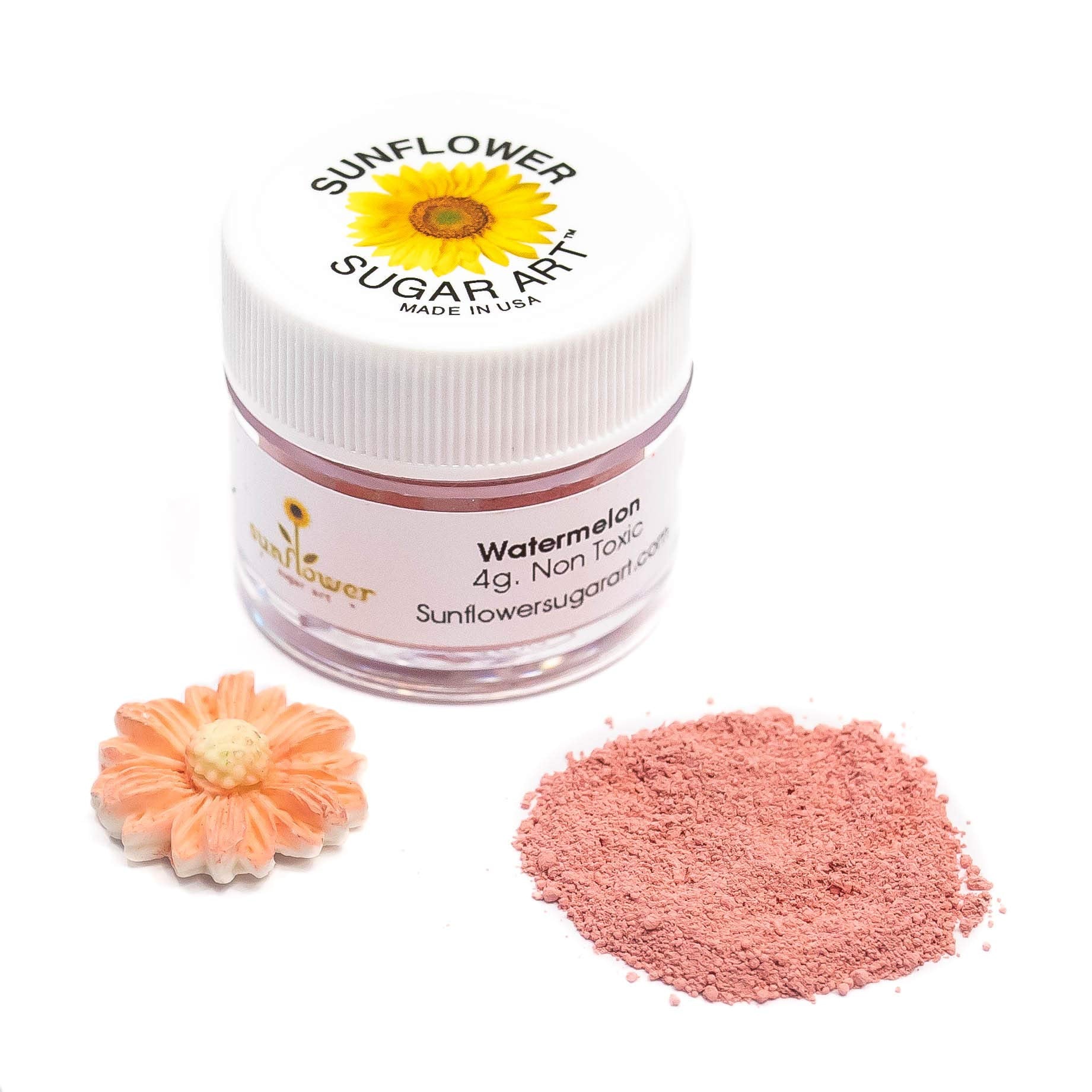 Sunflower Sugar Art Watermelon Petal Dust, Pastel Pink Matte Powder, 4g, Non-Toxic, Cake Decoration Accessory