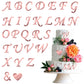 Gyufise 28Pcs Rose Gold Acrylic Alphabet Cake Toppers Diy Custom Cupcake Toppers A-Z Letter Mirrored Gold Picks For Personalized