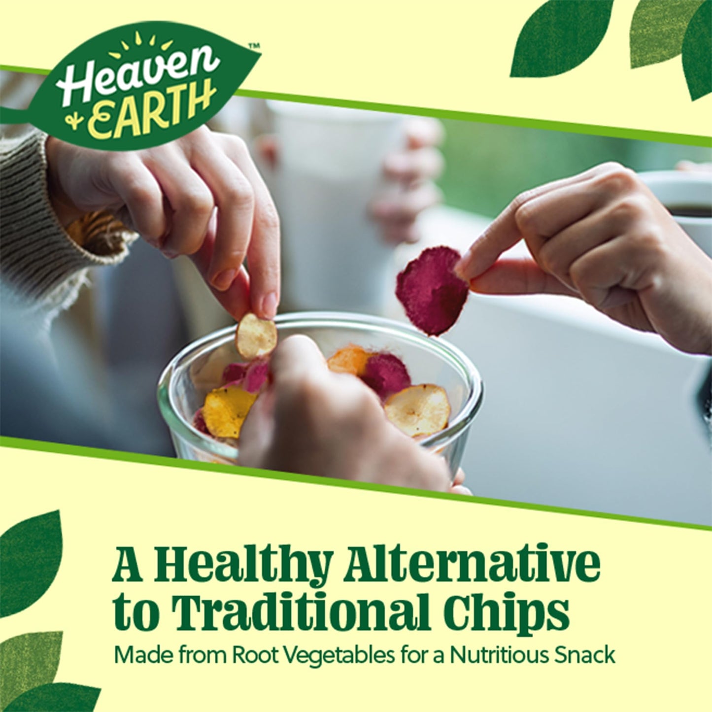 Heaven & Earth Veggie Chips, Root Vegetable Medley Chips 1Oz (6 Pack) Thin & Crisp | Perfect Snack & Salad Topper | Non Gmo | Ce
