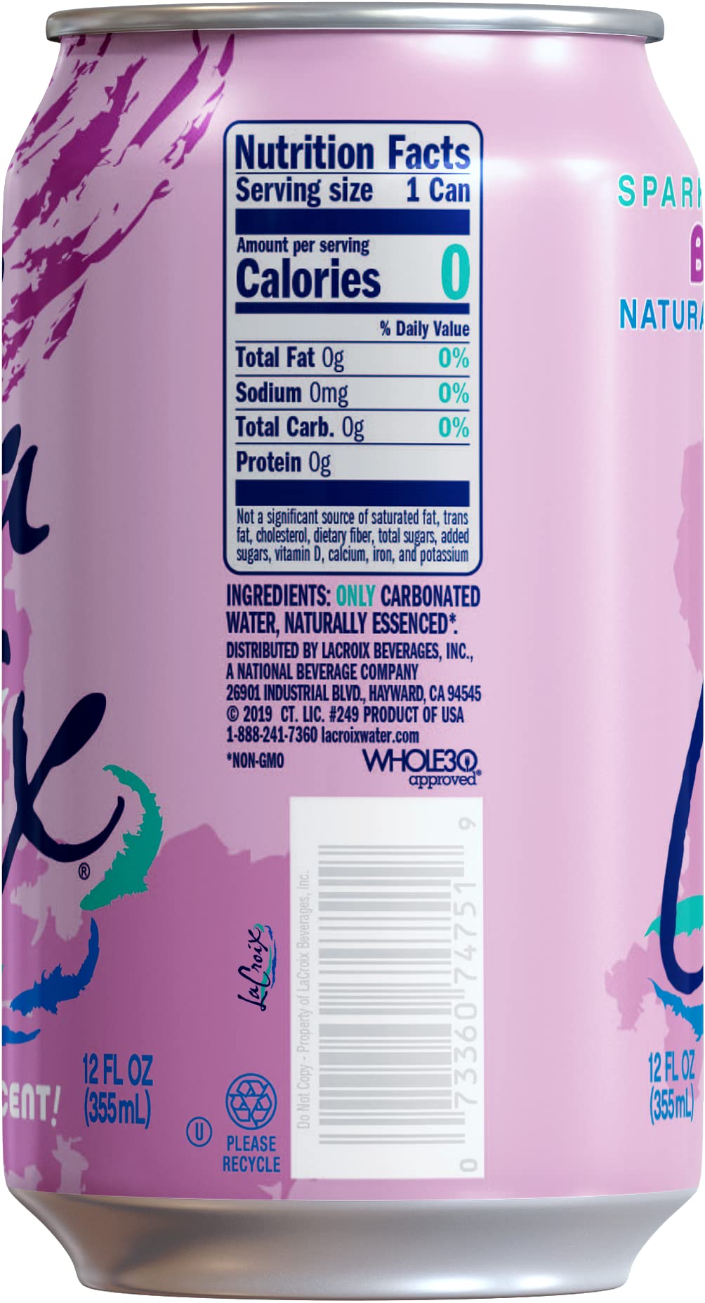 LaCroix Sparkling Water, Berry Flavor, 12 Fl Oz, Pack of 8, Refreshing Carbonated Beverage, Zero Calories, Naturally Flavored