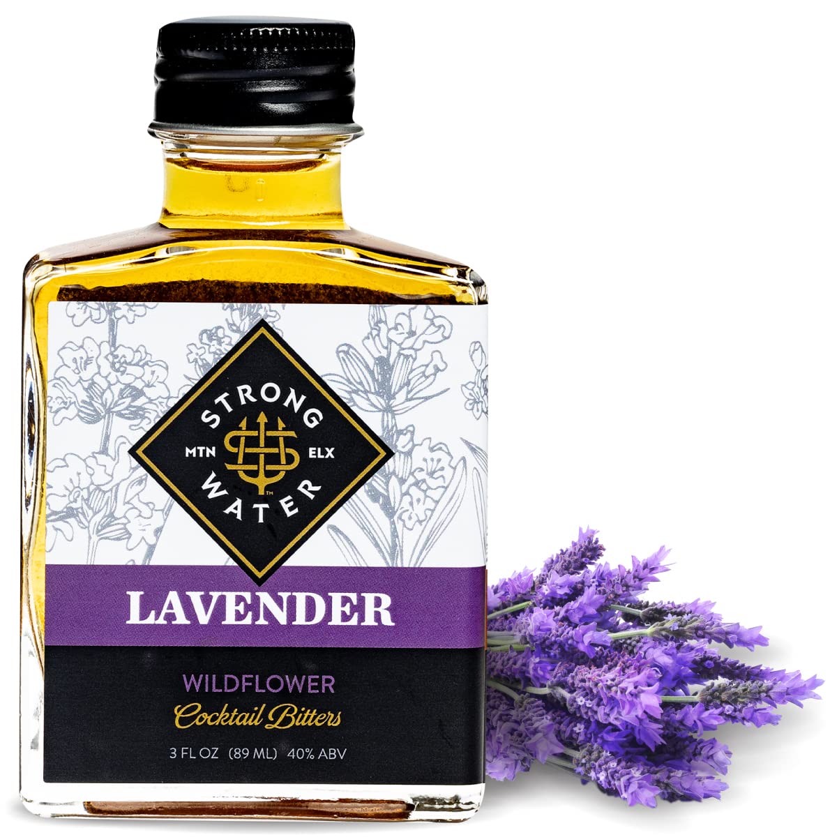 Strongwater Lavender Bitters - 3 Fl Oz - Lavender, Chamomile, Calendula & Wormwood for Cocktails