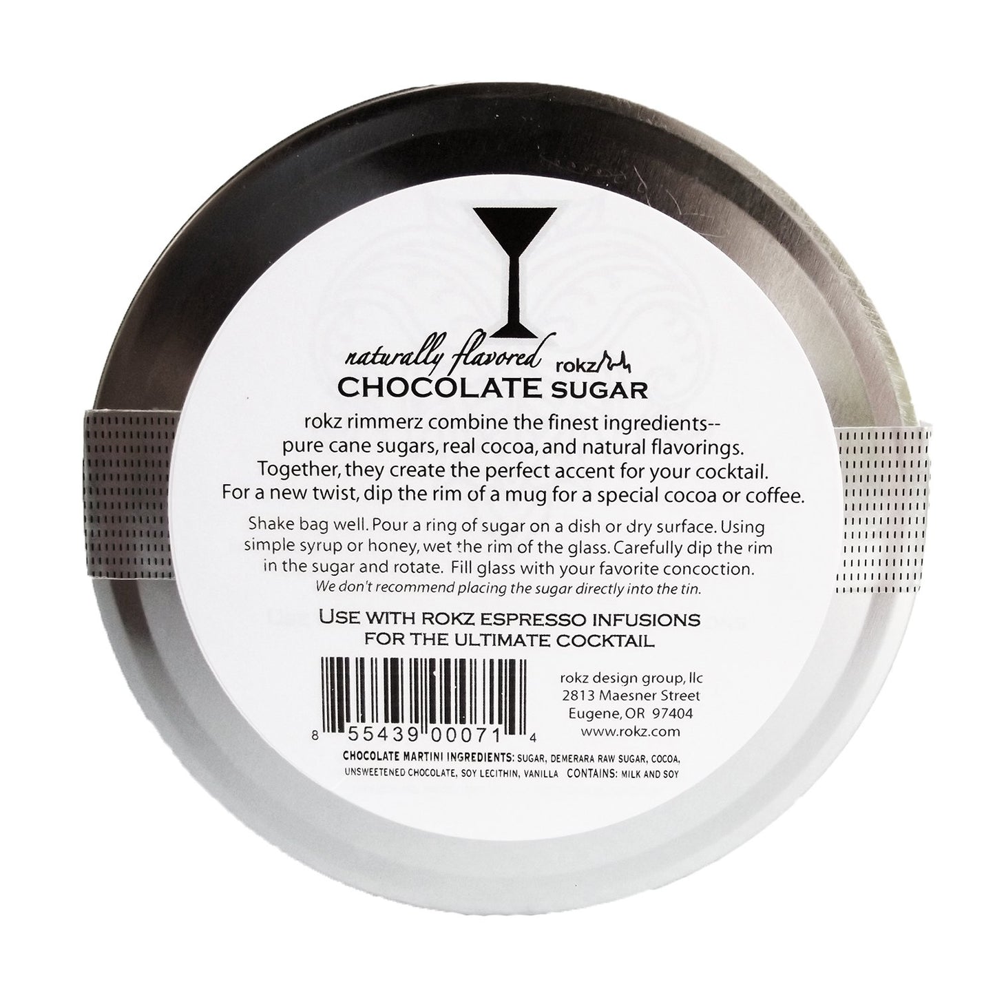Rokz Chocolate Infused Cocktail Sugar - 4 Ounce Pack, Flavor Enhancer for Drinks