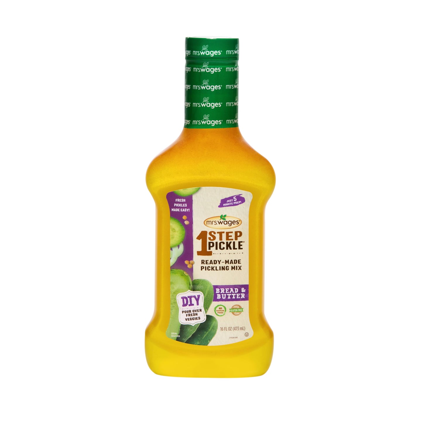 Mrs. Wages 1 Step Pickle Bread And Butter Pickling Mix, DIY Fresh Pickles in 8 Hours, Gluten Free, Kosher, No Artificial Flavor,