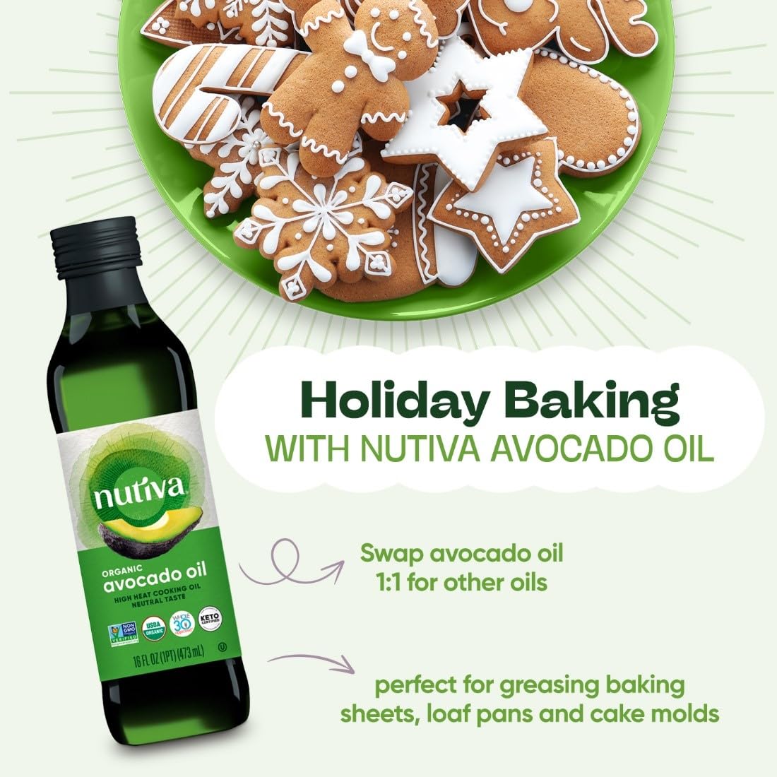 Nutiva Organic Avocado Oil, 100% Pure, High-Heat Cooking Oil, 24 Fl Oz, USDA Organic, Non-GMO, Yellow