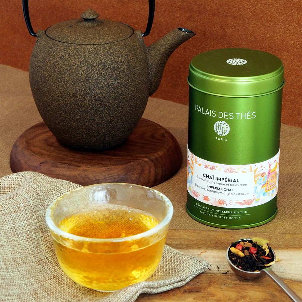 Palais des Thés Imperial Chai Black Tea Bags - Cardamom & Pink Pepper, Serves 20 Cups