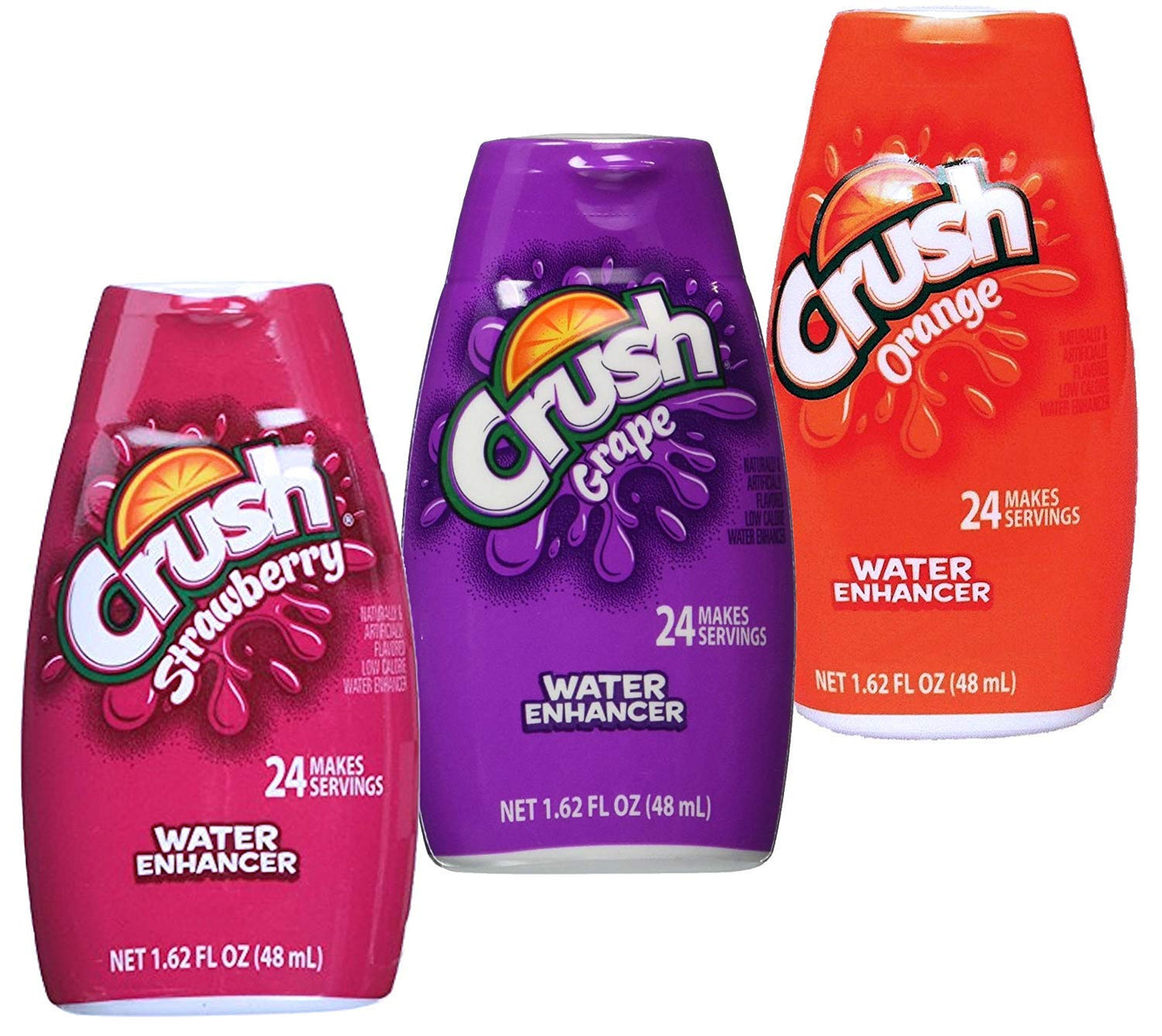 Crush, Liquid Water Enhancer, (Grape, Strawberry & Orange) Variety Pack, 1.62oz Container (Pack of 3)