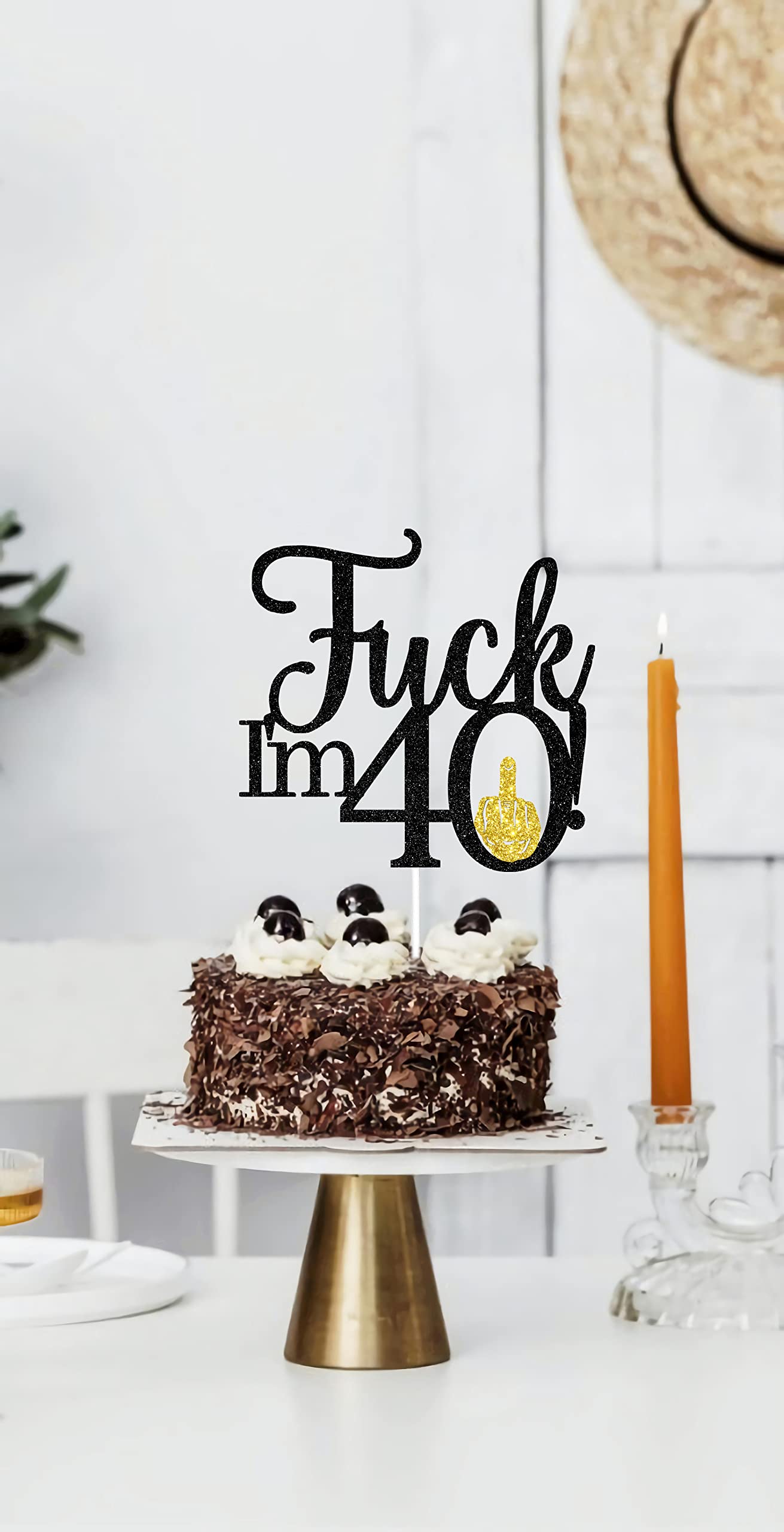 40Th Birthday Cake Topper, Hello 40,Fabulous Forty Years Birthday Cake D  Cor, Cheers To Dirty 40Th Birthday Anniversary Party D