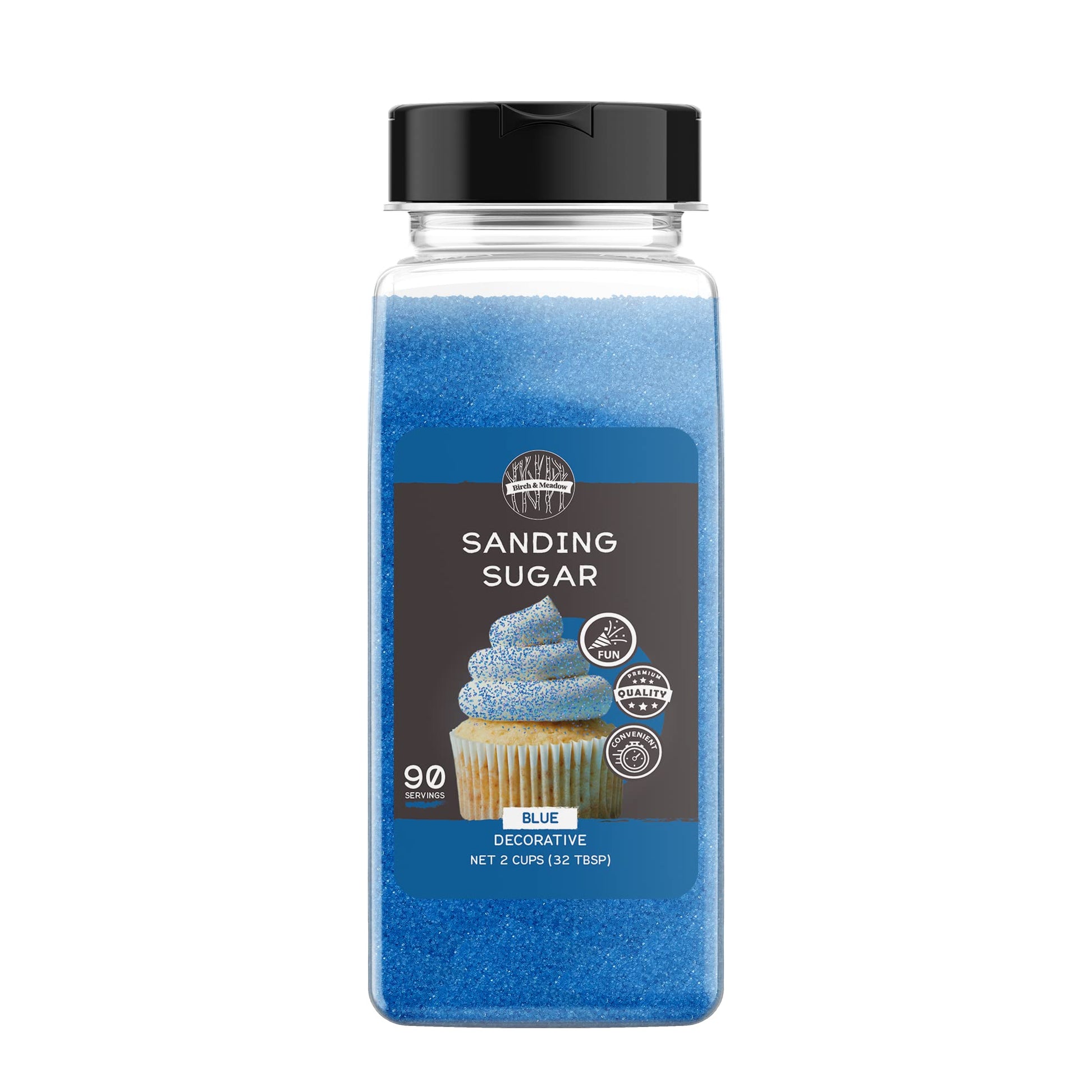 BIRCH & MEADOW Blue Sanding Sugar Crystals, 1 lb, Colorful Sugar for Holiday Baking