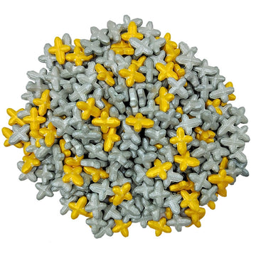 Ephvodi Cross Sprinkles Gold Silver Sprinkles For Cake Decorating Edible Cross For Cake, Cupcake, Cookies, Ice Cream, And Baking