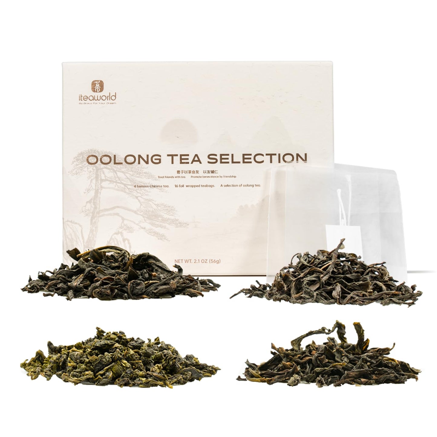 Iteaworld Oolong Tea Set 4 Flavors  Oolong Tea Sampler Loose Leaf  Flowery Aroma  No Sweetener  High To Low Energy Blend  Up To 112 Cups  Whole Leaf