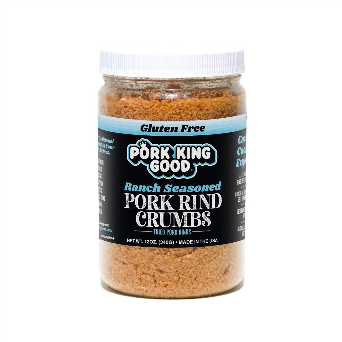 Pork King Good Low Carb Keto Diet Ranch Pork Rind Breadcrumbs! Perfect For Ketogenic, Paleo, Gluten-Free, Sugar Free and Bariatr