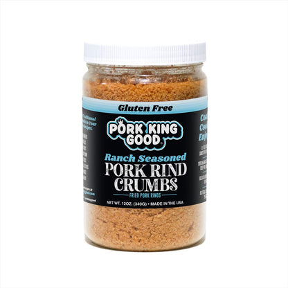 Pork King Good Low Carb Keto Diet Ranch Pork Rind Breadcrumbs! Perfect For Ketogenic, Paleo, Gluten-Free, Sugar Free and Bariatr