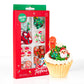 Christmas Icing Decorations 27 Counts Edible Royal Icing Cake Decoration Gingerbread Man Christmas Tree Snowman Santa Claus Xmas Stocking For Holiday Party Cake Topper