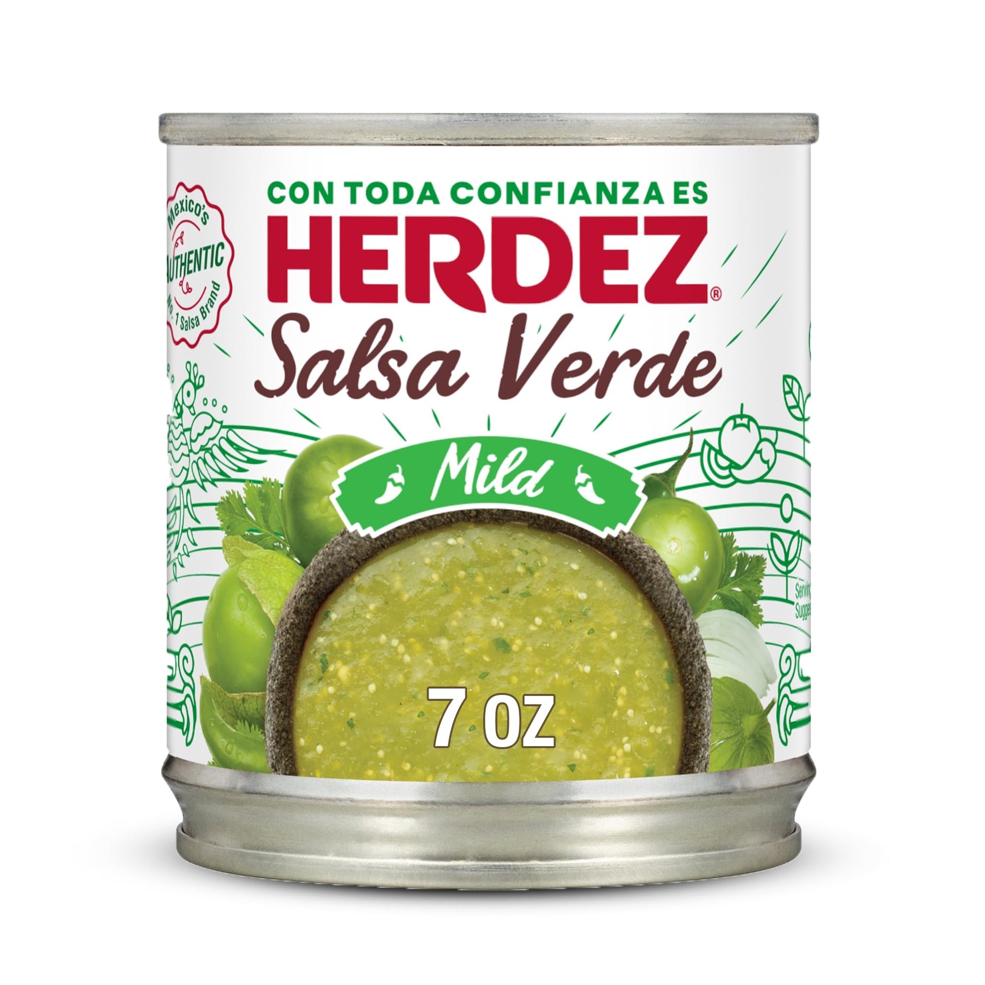 Herdez Salsa Verde, Mild, 7 oz, Pack of 1, Authentic Mexican Flavor