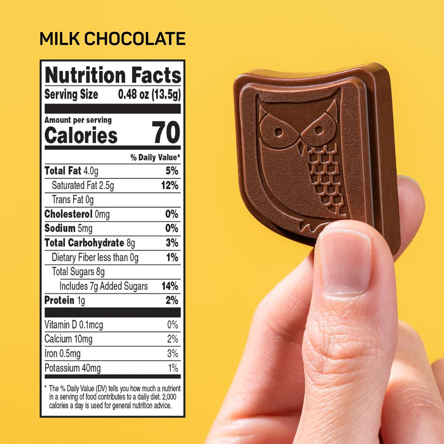 AWAKE Caffeinated Chocolate Bites - Milk Chocolate, 50 Count - Fairtrade, Gluten Free, Non-GMO - 50mg Caffeine per Bite