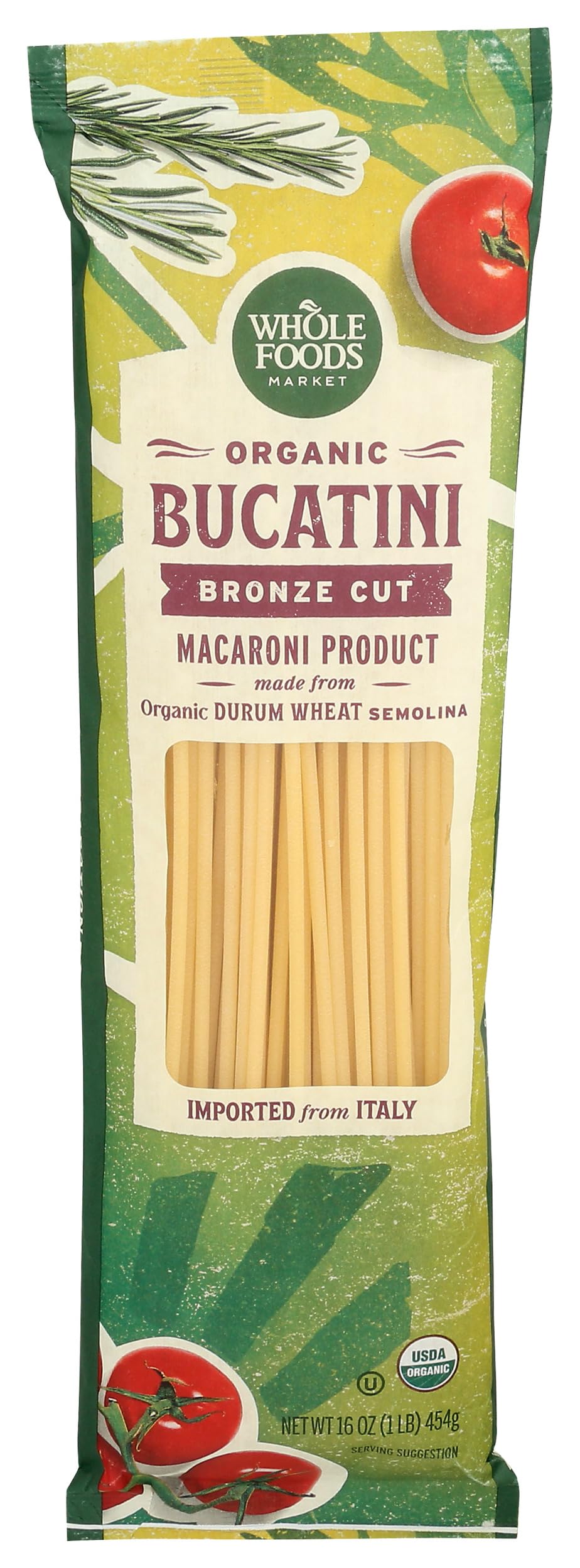 Whole Foods Market  Organic Bucatini  16 Ounce