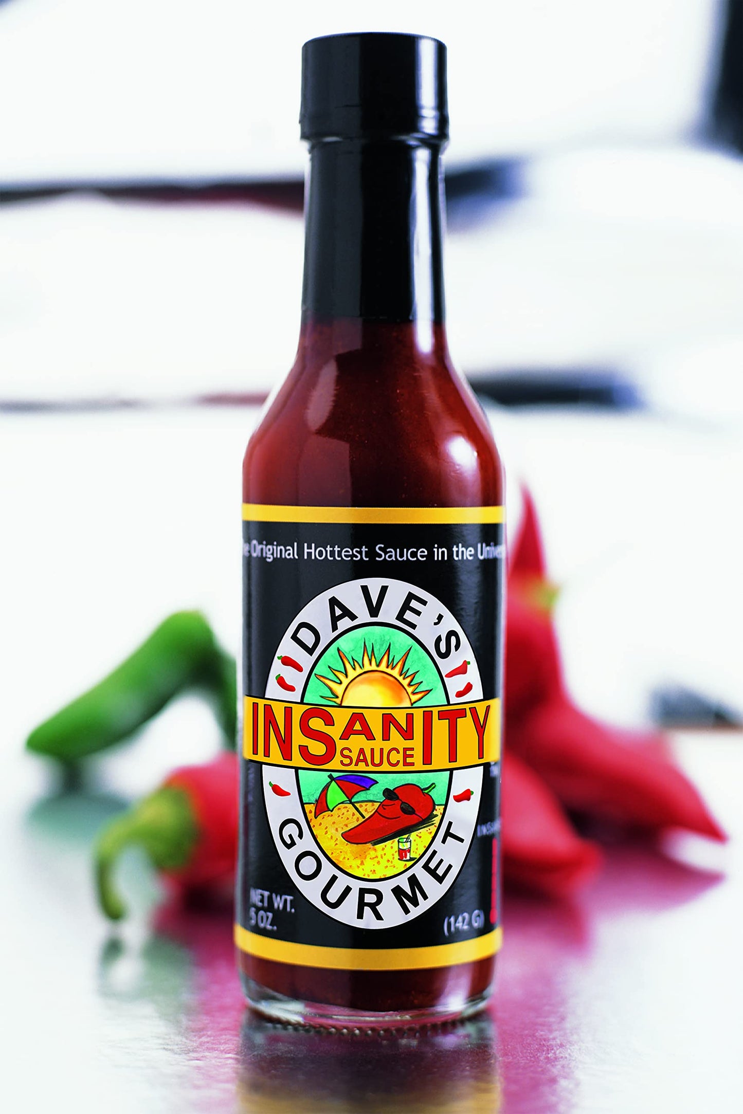 Dave's Gourmet Original Insanity Hot Sauce, 5 Ounce - Spicy Gourmet Condiment for Heat Lovers, Perfect for Cooking and Dipping