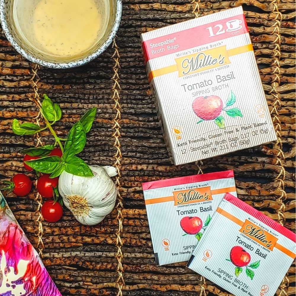 Millies Sipping Broth Vegetable Broth - Gluten Free, Keto Friendly - 12 Count Box (2-Pack)