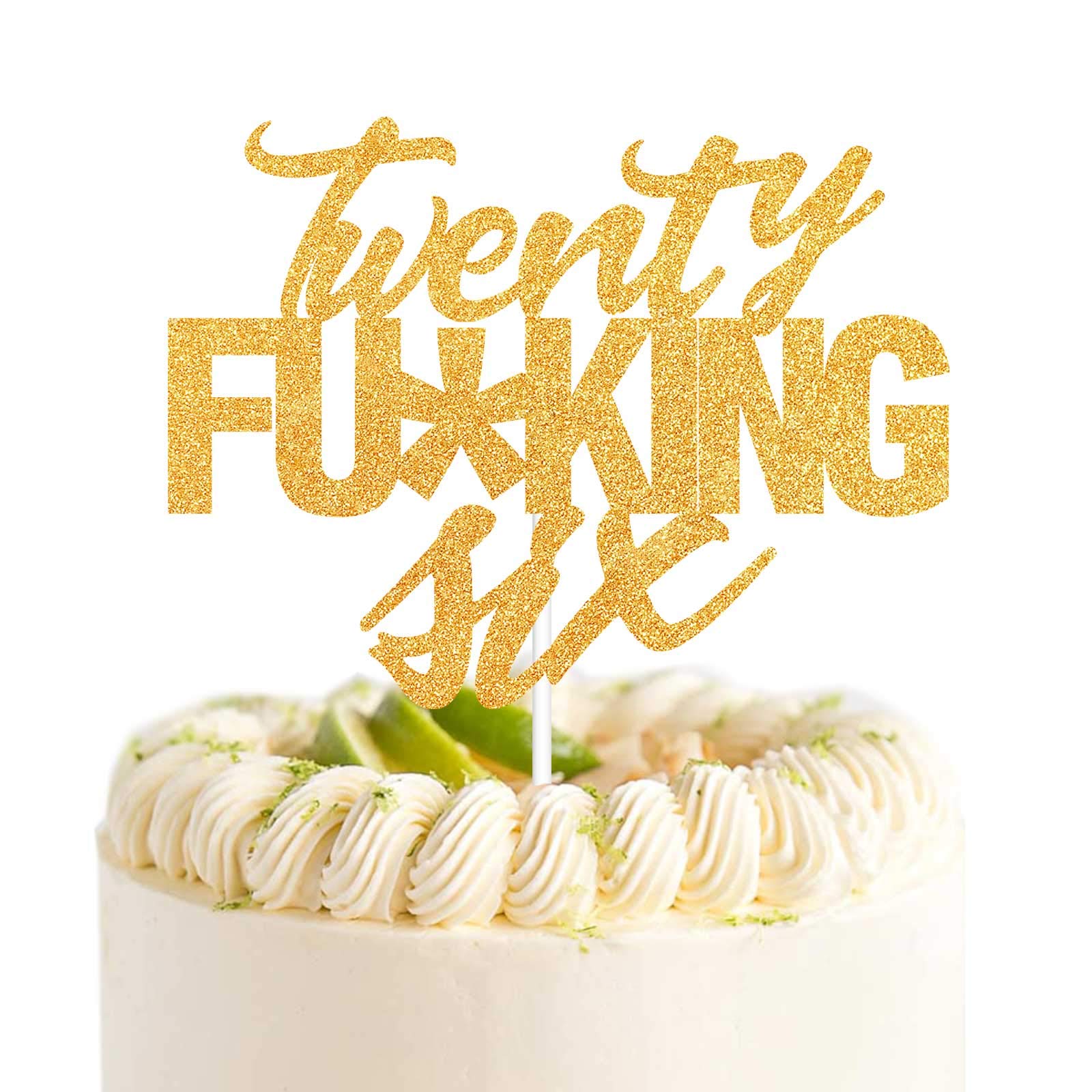 Twenty Six Gold Glitter Cake Toppers 26 Years Old 26Th Birthday Anniversary Party Decorations Supplies