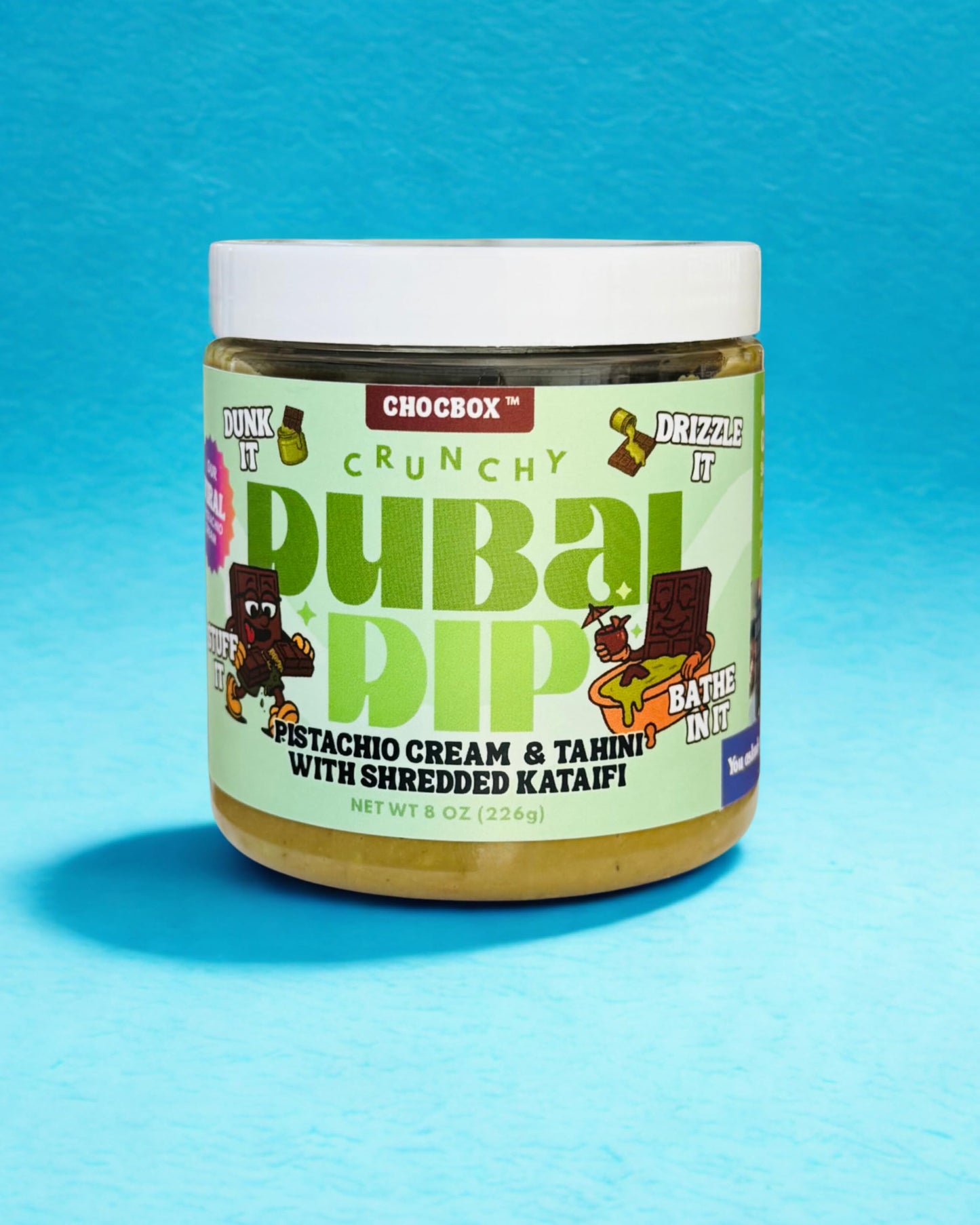 Chocbox Pistachio Cream & Tahini Dessert Dip - Sweet & Savory Spread, 8oz