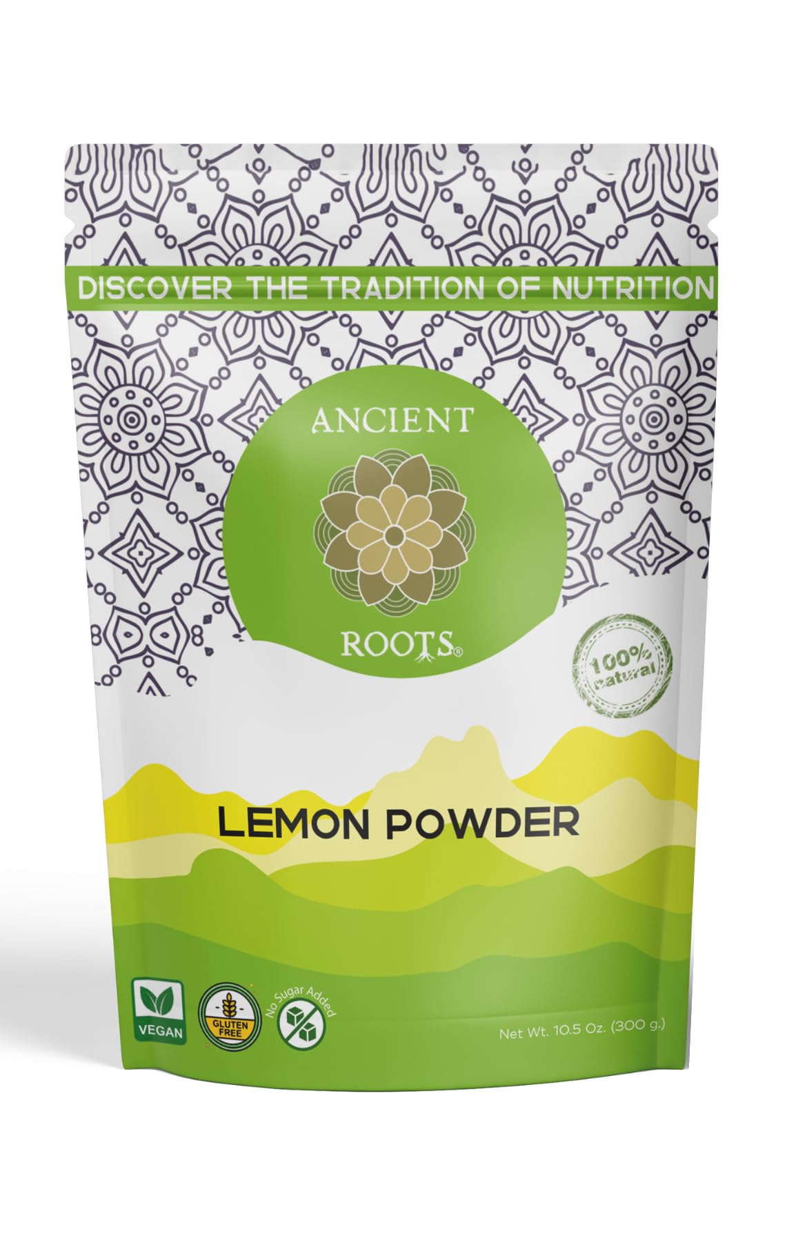 Ancient Roots Lemon Powder - Freeze-Dried, All-natural, No Sugar Added, Pure Citrus Fruit Powder, Natural Electrolyte, Good for 