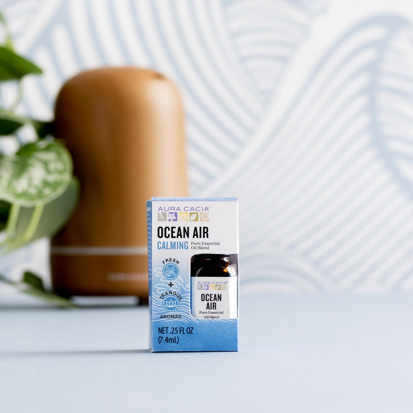 Aura Cacia Ocean Air Essential Oil Blend  Boxed 0.25 fl. oz. - Light Aroma  No Synthetic Fragrances