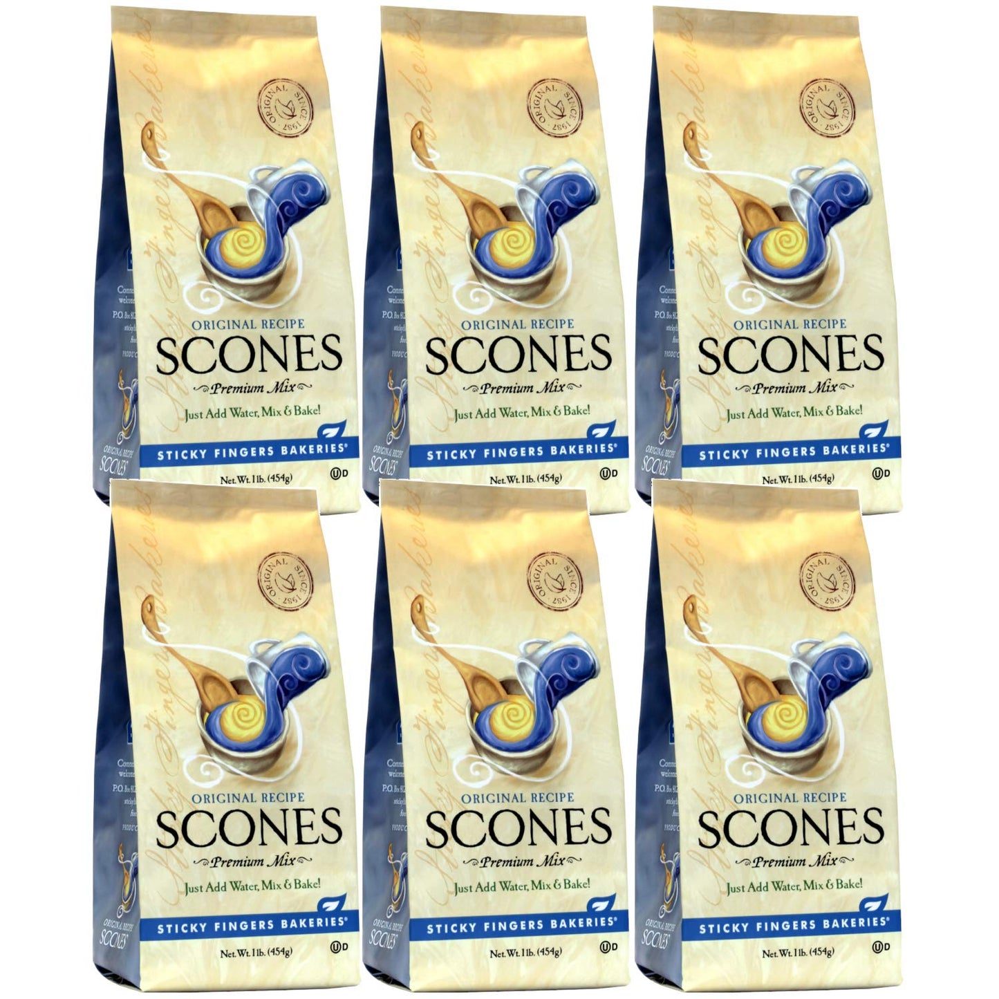 English Scone Mix, Original Flavor By Sticky Fingers Bakeries - Easy To Make English Scones Fresh Baked, Makes 12 Scones (6Pk)