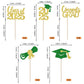 YCTHUNFISH 30 Pack Cupcake Toppers Glitter Grad Decorations for Class of 2025 - Gold Green