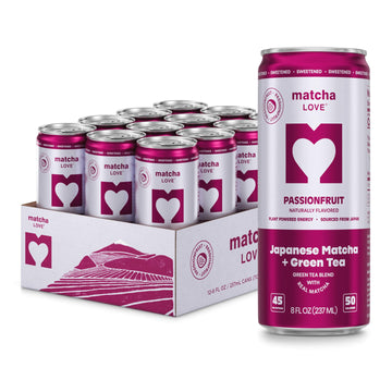 matcha LOVE Passion Fruit Matcha + Green Tea, Sweetened, 8 Ounce (Pack of 12)