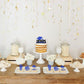 YCTHUNFISH Graduation Cupcake Toppers 25 Pack Glitter Paper Blue 2025 Theme Party Decorations