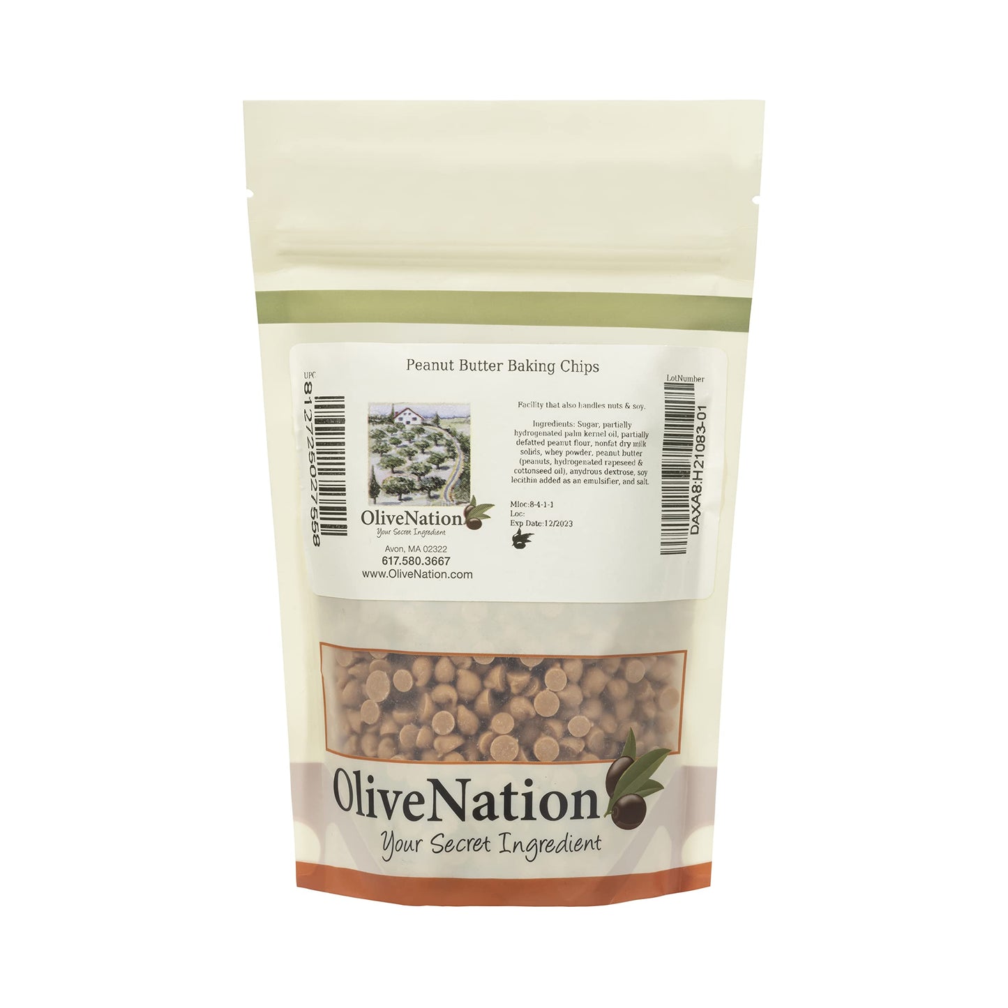 Mini Peanut Butter Chips, Olivenation Peanut Butter Mini Baking Chips, Bake Safe Inclusion & Topping - 16 Ounces