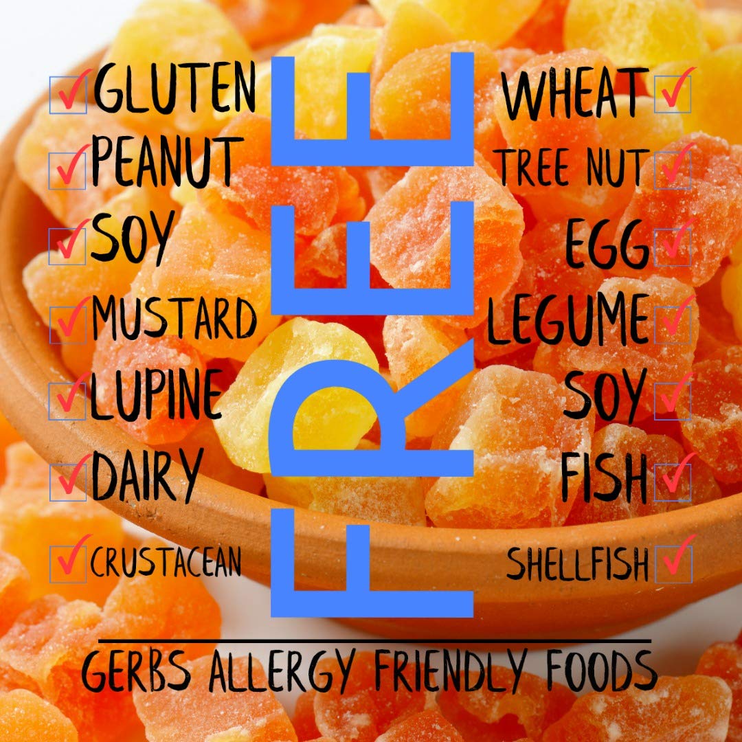 GERBS Dried Papaya Cubes | Sulfur Dioxide Free | 4 LBS Resealable Bulk Bag | Gluten & Peanut Free | Ivory