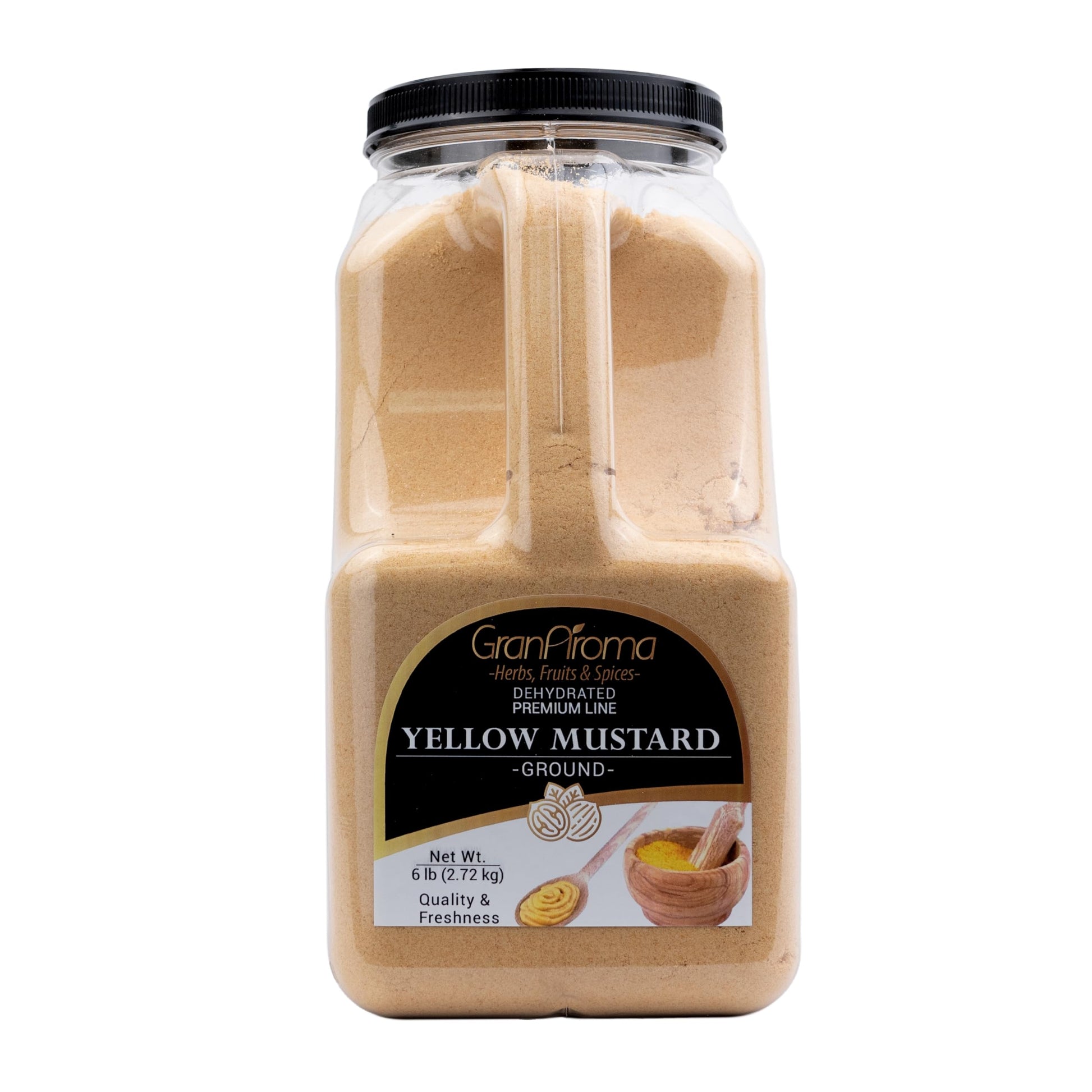 GranAroma Ground Yellow Mustard, Bold, Tangy Flavor for Cooking, Seasoning & Pickling (6 Pound)