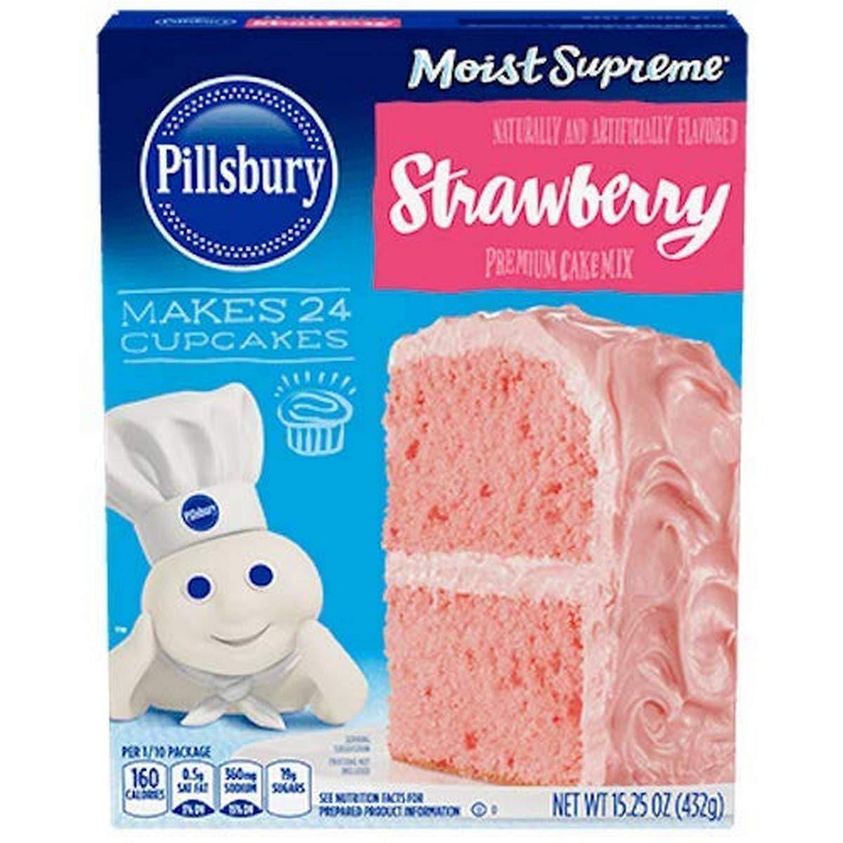 Pillsbury Premium Cake Mix, Strawberry Flavored, 15.25 Ounce (Pack of 12)