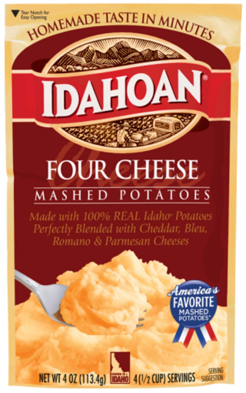 Idahoan Variety Pack Flavored Mashed Potatoes, Made with Gluten-Free 100-Percent Real Idaho Potatoes, 4oz (Pack of 12)