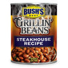 BUSH'S BEST Canned Steakhouse Recipe Grillin' Beans (Pack of 12), Source of Plant Based Protein and Fiber, Low Fat, Gluten Free,