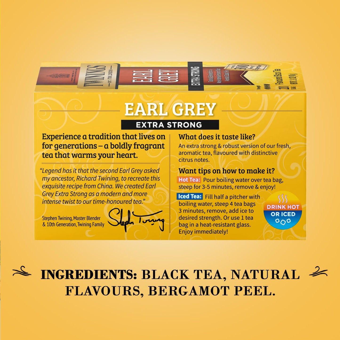 Twinings Earl Grey Tea Extra Strong 2-Pack - A Bright And Zesty Black Tea Infused With Citrus Bergamot Flavours, Caffeinated Tea