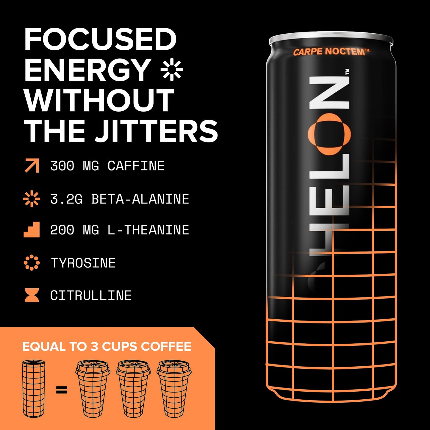 Echelon Pre-Workout Energy Drink - 12-Pack  Mango Reaper - Peak Performance  Sustained Energy  Focus and Endurance Dietary dietary product - 300mg of Caffeine  Beta-Alanine  L-Theanine & Fiber - Vegan