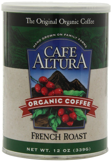 Cafe Altura Ground Organic Coffee, French Roast, 12 Ounce (Pack Of 3)