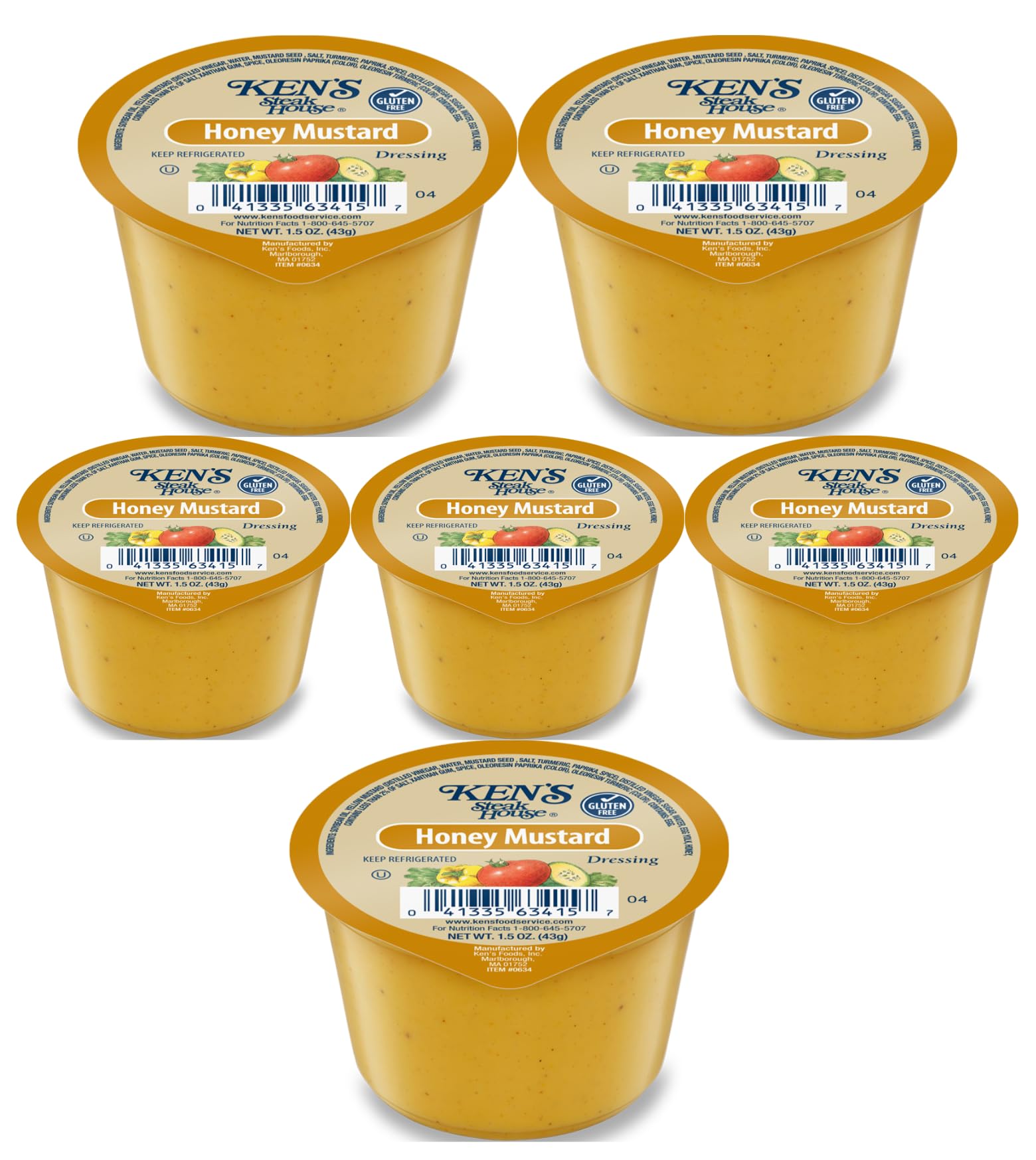 30 Count | Salad Dressing Dipping Sauce Portion Cups | Single Serve Packets (Honey Mustard)