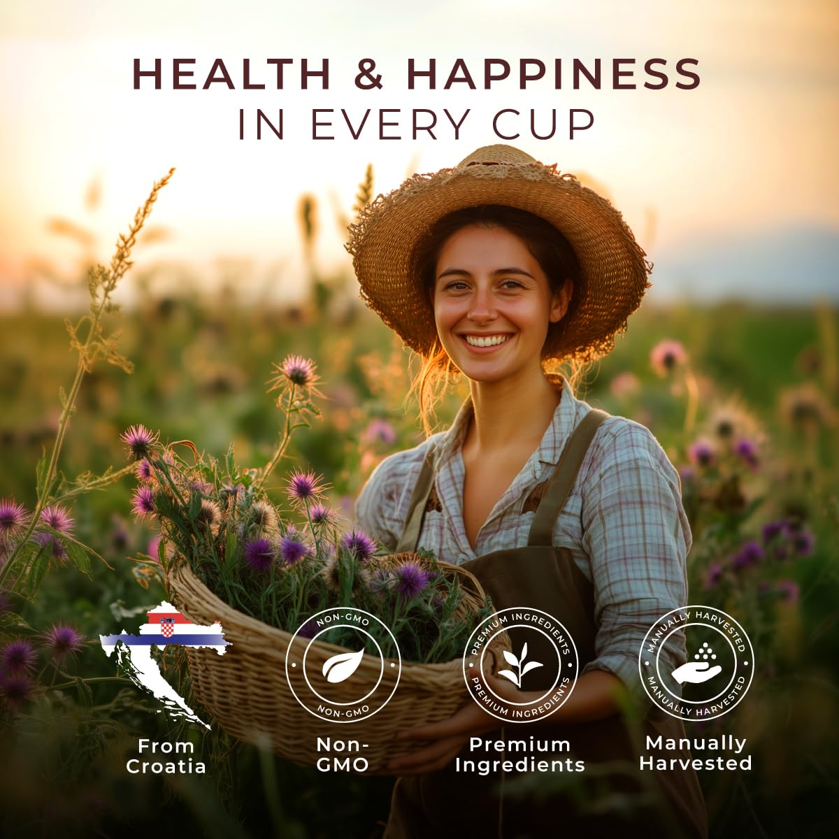 Gya Tea Co Herbal Tea Pods - Milk Thistle, 16 Count, Decaf, Mildly Earthy Flavor for Digestion Health & Wellness
