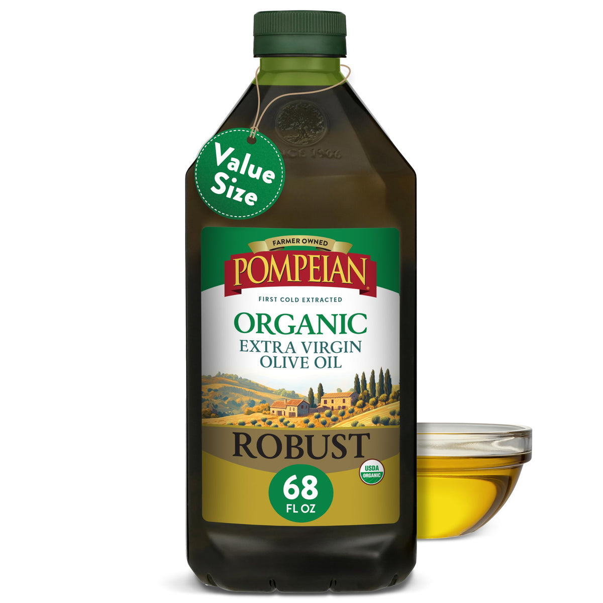 Pompeian Robust Organic Extra Virgin Olive Oil  68 fl oz (2 L)